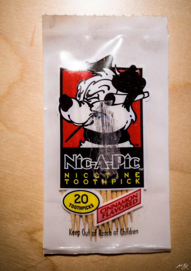 Nicotine toothpicks created by Wayne DeWitt